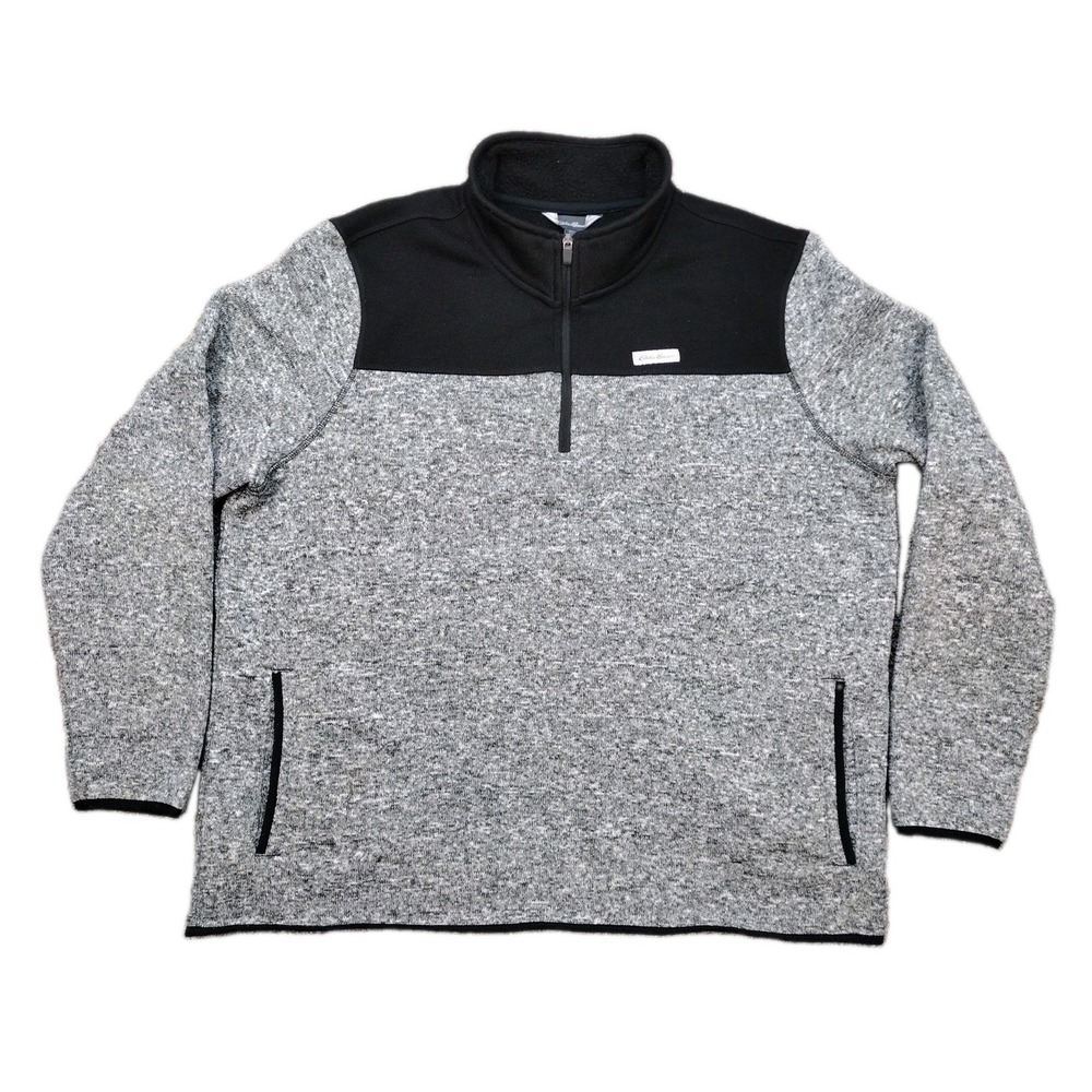 Eddie Bauer Men's Knit 1/4 Zip Pullover Sweater Gray XXL Long Sleeve
